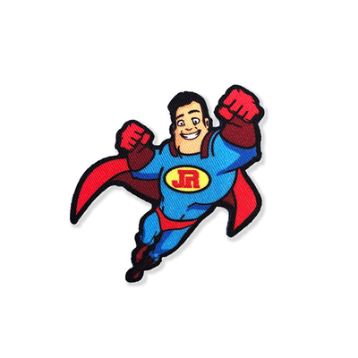 Geborduurd naai op Veelkleurige de Vorm van de het Flardsuperman van de Kleurstofsublimatie