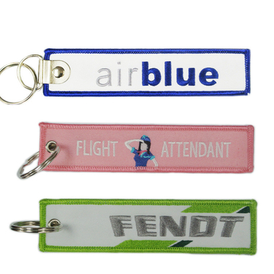 Aangepaste Logo Size Embroidered Key Chain Gepersonaliseerde Duurzame Stijl